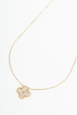 Carraig Donn Gold Clover Diamante Pendant Necklace