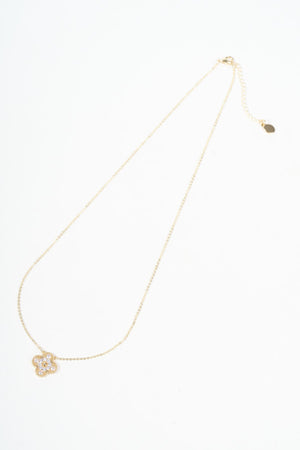 Carraig Donn Gold Clover Diamante Pendant Necklace