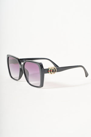 Carraig Donn Gold Detail Square Black Sunglasses