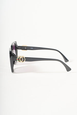 Carraig Donn Gold Detail Square Black Sunglasses