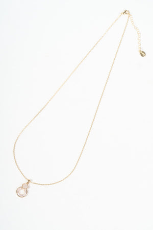 Carraig Donn Gold Diamante Circle Pendant Necklace