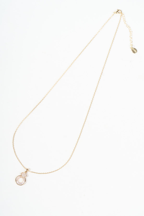Carraig Donn Gold Diamante Circle Pendant Necklace