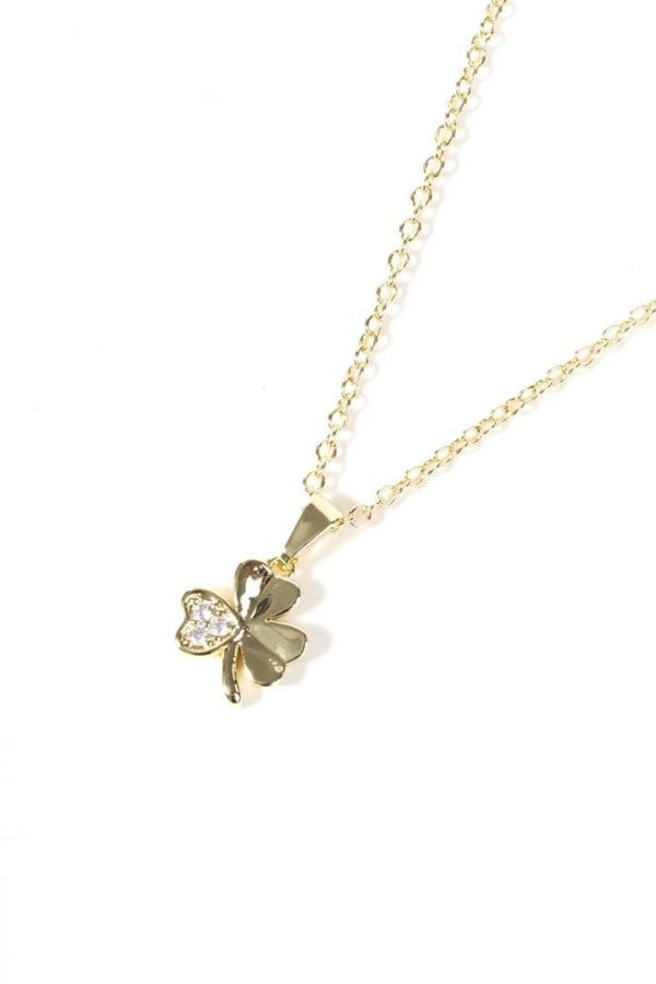 Carraig Donn Gold Diamante Shamrock Pendant Necklace