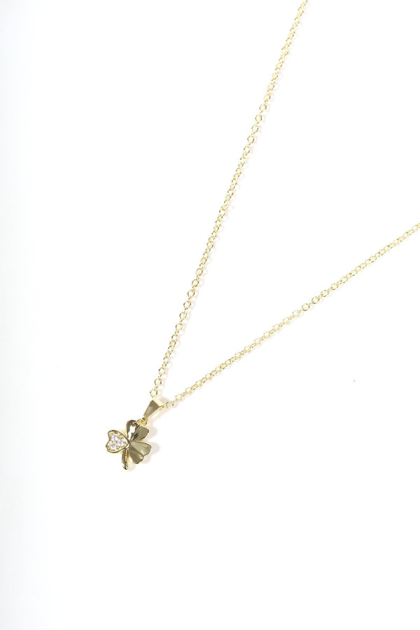 Carraig Donn Gold Diamante Shamrock Pendant Necklace
