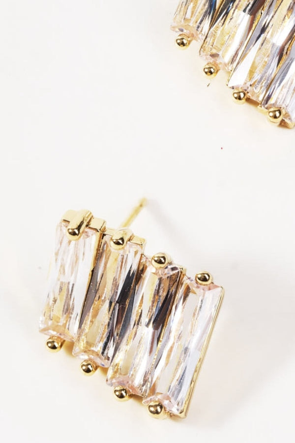 Carraig Donn Gold Diamante Stud Earrings