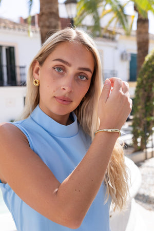 Carraig Donn Gold Diamante Wave Bangle