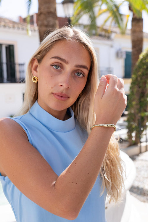 Gold Diamante Wave Bangle