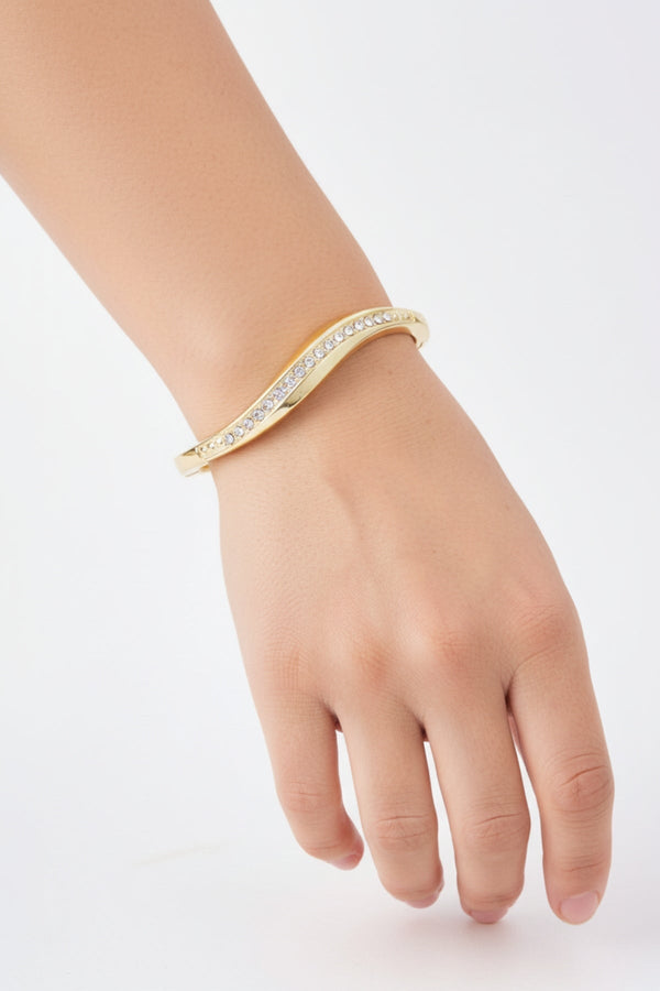 Carraig Donn Gold Diamante Wave Bangle
