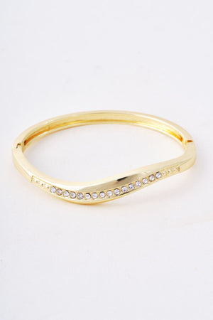 Carraig Donn Gold Diamante Wave Bangle