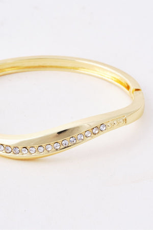 Carraig Donn Gold Diamante Wave Bangle