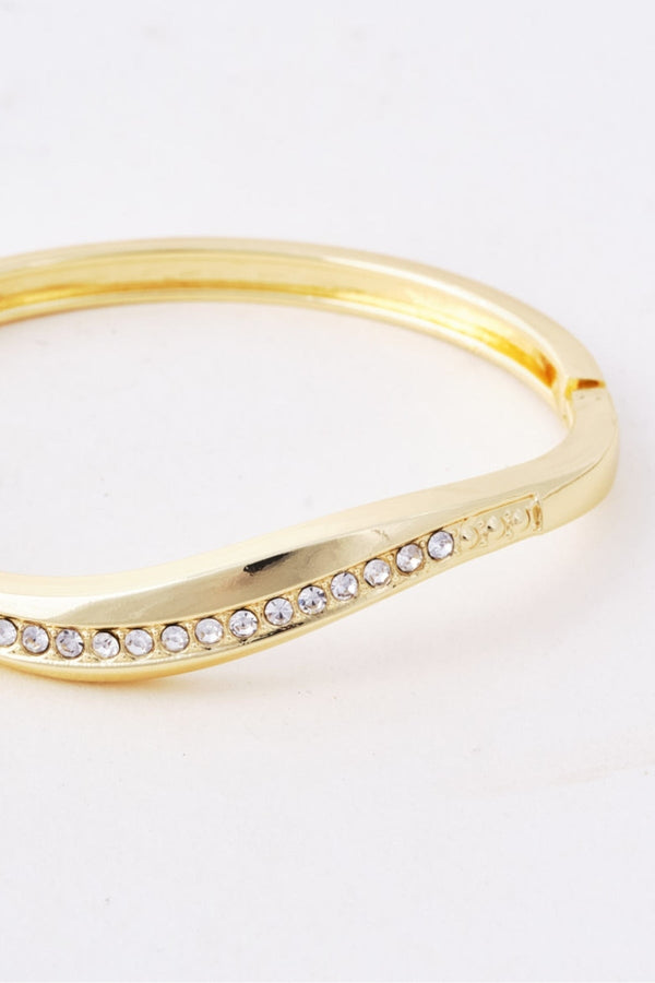 Carraig Donn Gold Diamante Wave Bangle