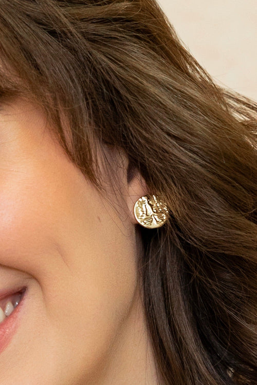 Gold Disc Earrings