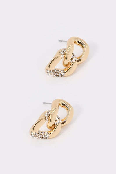 Carraig Donn Gold Double Link Earrings