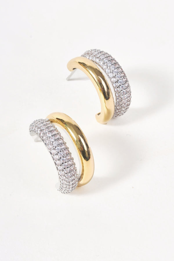 Carraig Donn Gold Double Loop Earrings
