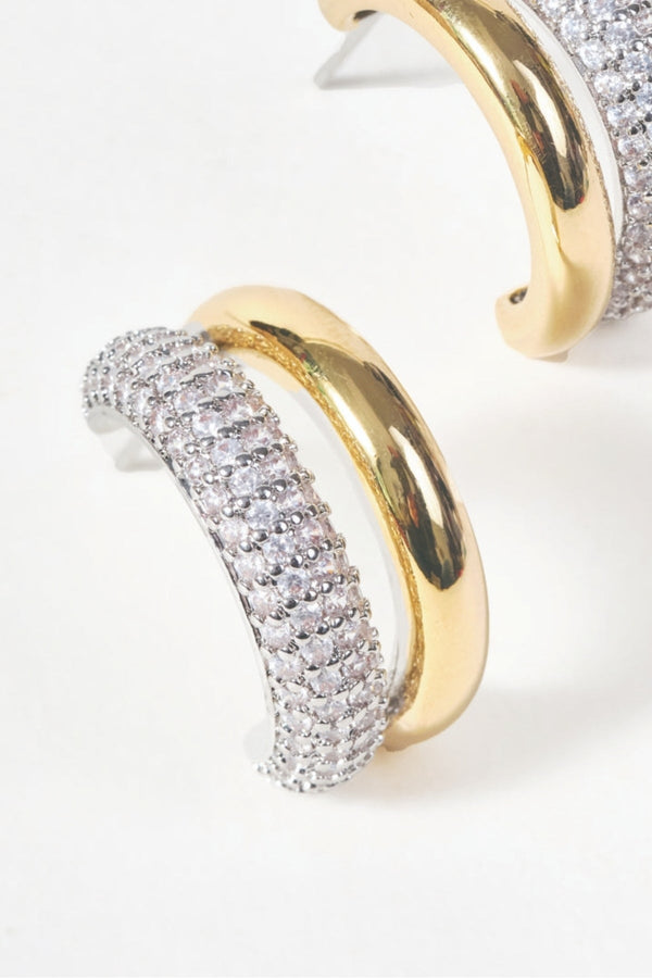 Carraig Donn Gold Double Loop Earrings
