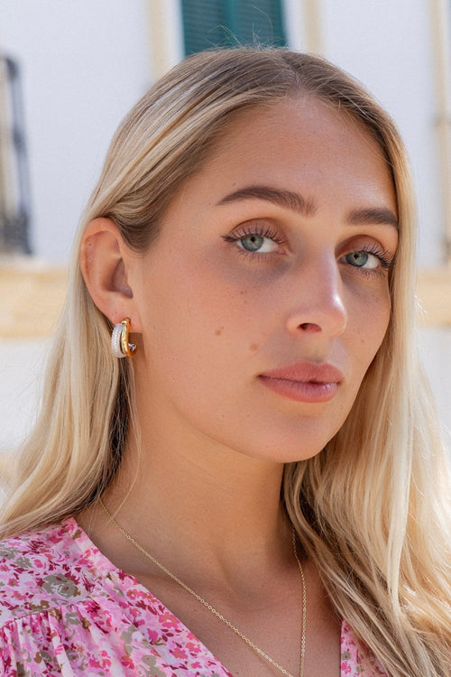 Gold Double Loop Earrings