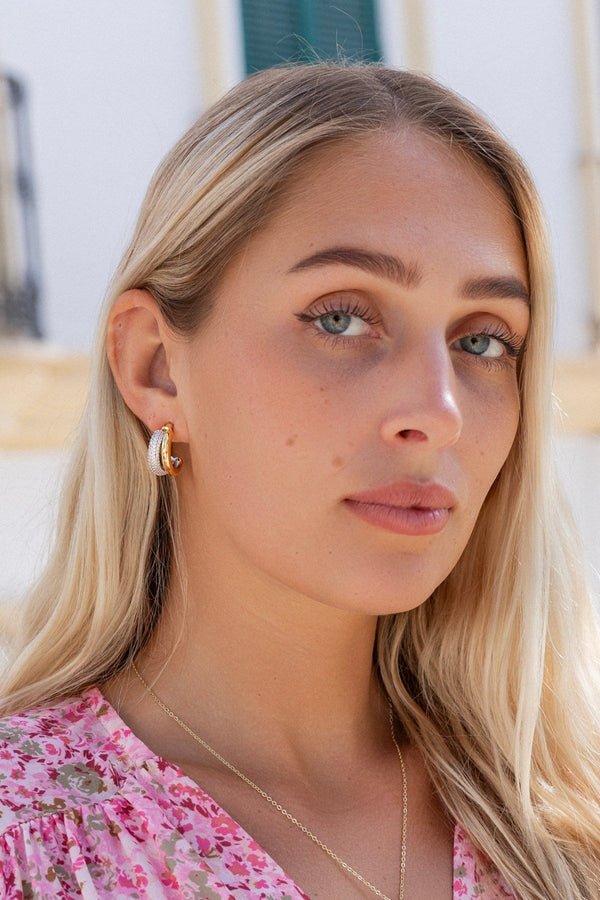 Carraig Donn Gold Double Loop Earrings