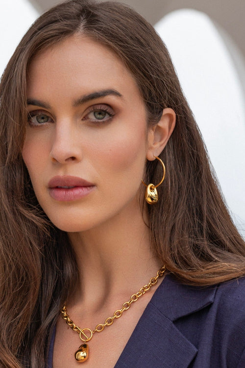Gold Drop Hoops