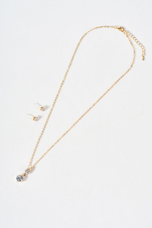 Carraig Donn Gold Earring And Drop Pendant Set