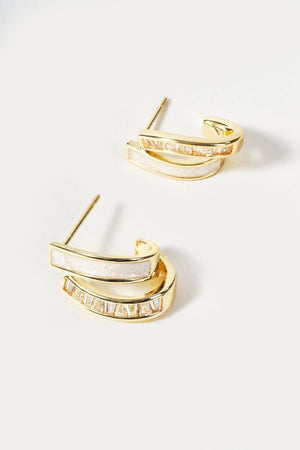 Carraig Donn Gold Earrings With Crystal Stones