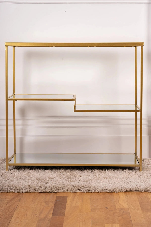 Carraig Donn Gold Finish Jane Low Bookcase