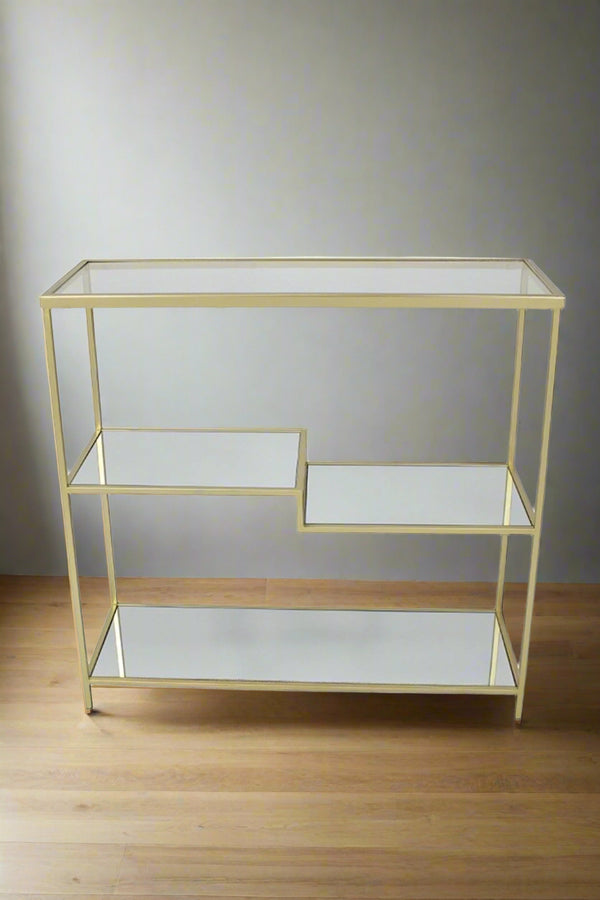Carraig Donn Gold Finish Jane Low Bookcase