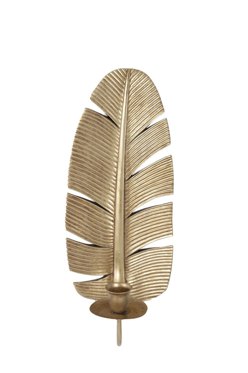 Gold Tone Leaf Wall Sconce
