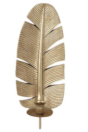 Carraig Donn Gold-Finished Leaf Wall Sconce