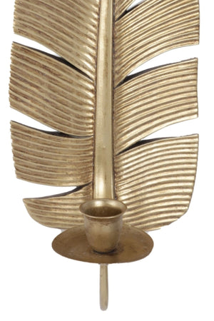 Carraig Donn Gold-Finished Leaf Wall Sconce