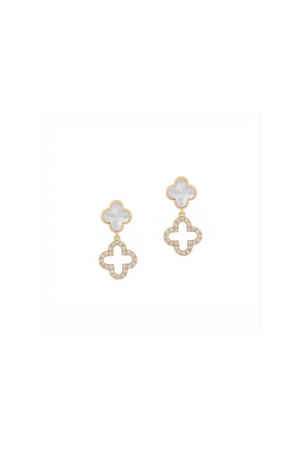 Carraig Donn Gold Fleur Double Drop Earrings