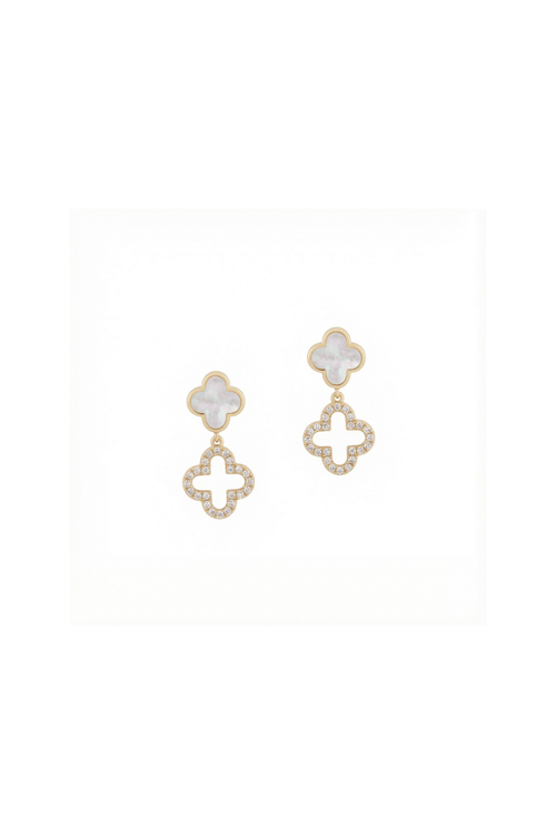 Gold Fleur Double Drop Earrings