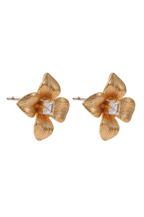 Gold Floral Studs
