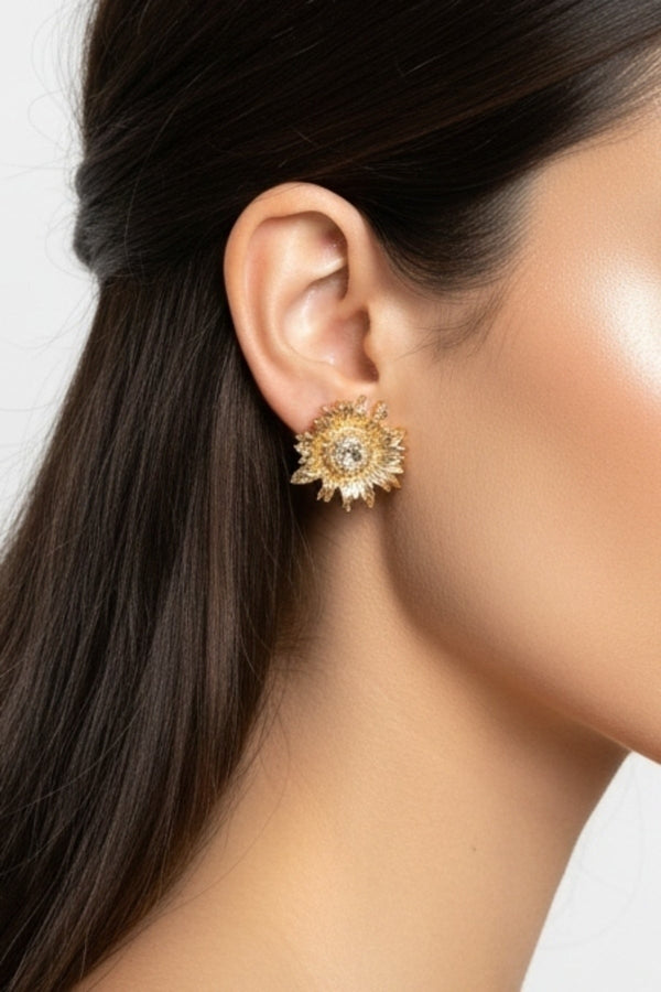 Carraig Donn Gold Flower Earrings