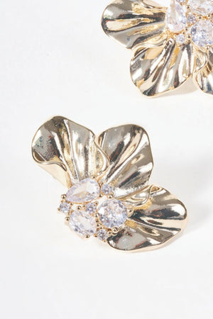 Carraig Donn Gold Flower Embellished Stud Earrings