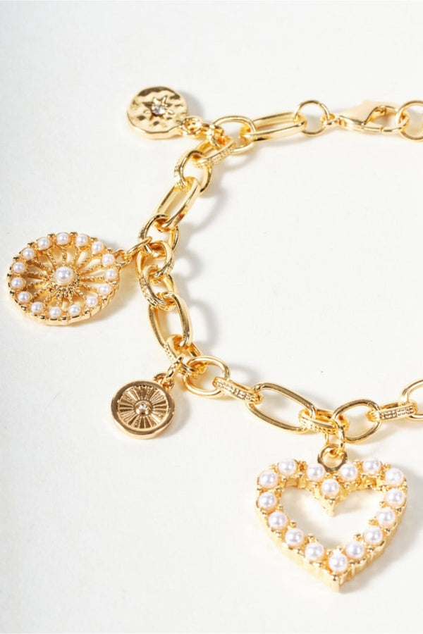 Carraig Donn Gold Heart Charm Bracelet