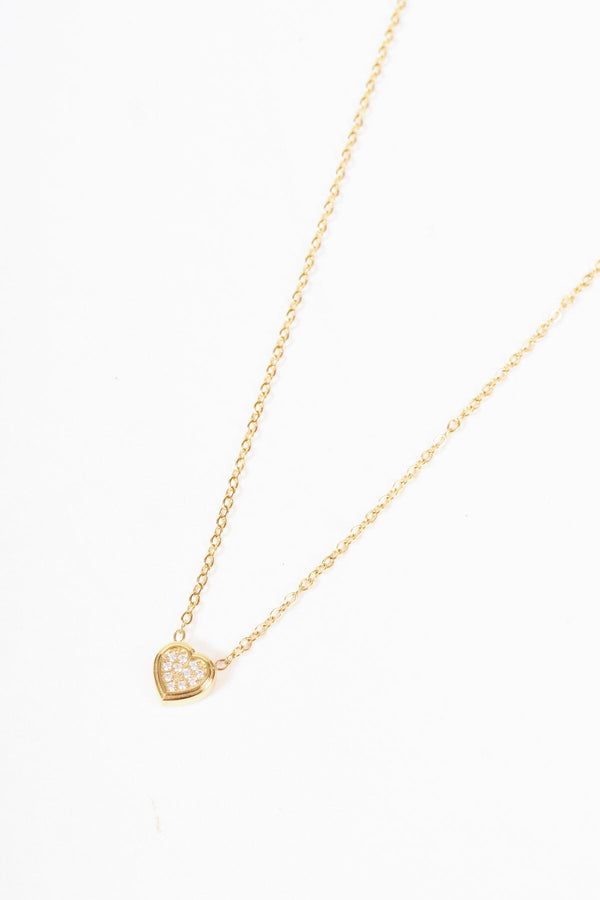 Carraig Donn Gold Heart Diamante Necklace
