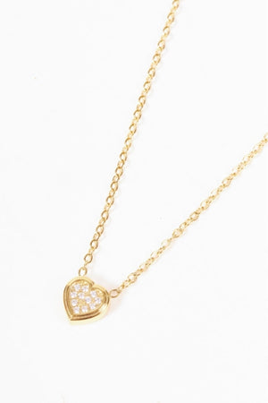 Carraig Donn Gold Heart Diamante Necklace