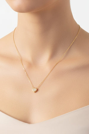 Carraig Donn Gold Heart Diamante Necklace