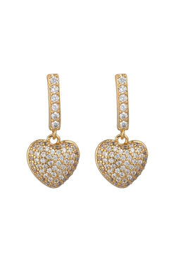 Carraig Donn Gold Heart Drop Earrings