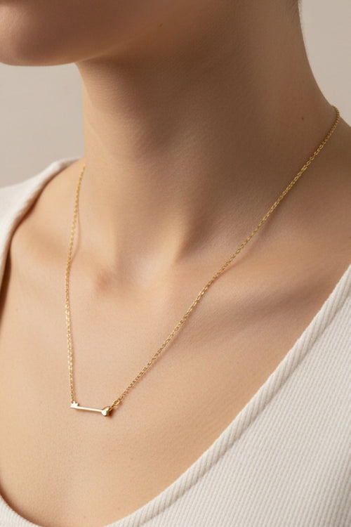 Gold Heart Key Necklace