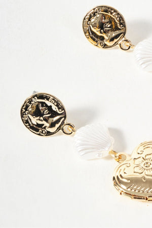 Carraig Donn Gold Heart Locket Drop Earrings
