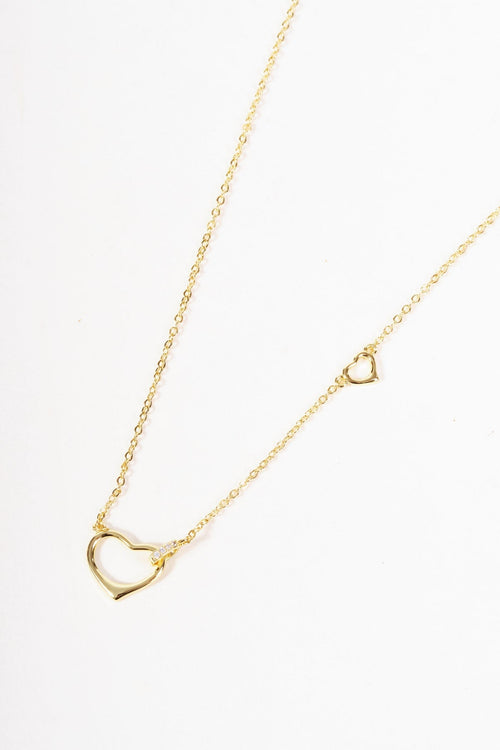 Gold Heart Loop Necklace