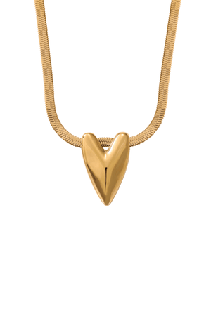 Carraig Donn Gold Heart Necklace with Flat Snake Chain