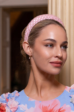 Carraig Donn Gold Hoop Earrings With Pink Stone