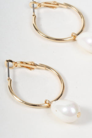 Carraig Donn Gold Hoop & Faux Pearl Earrings