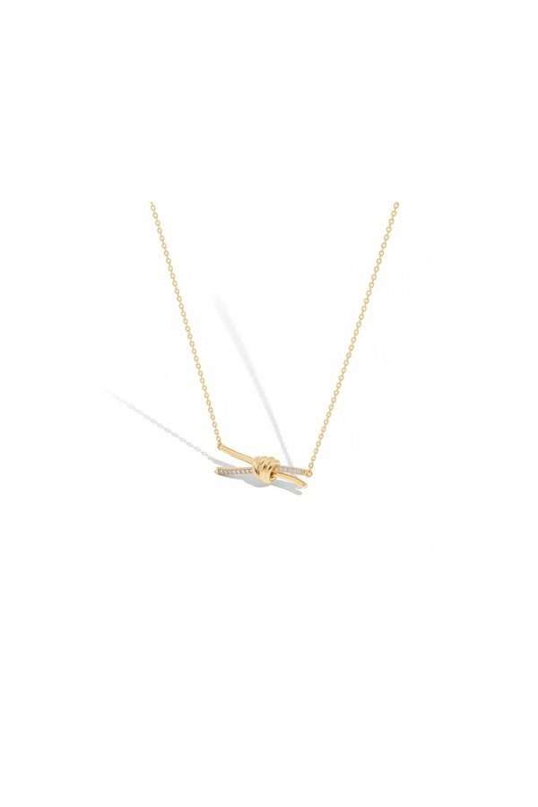 Carraig Donn Gold Inset Knot Pendant Necklace