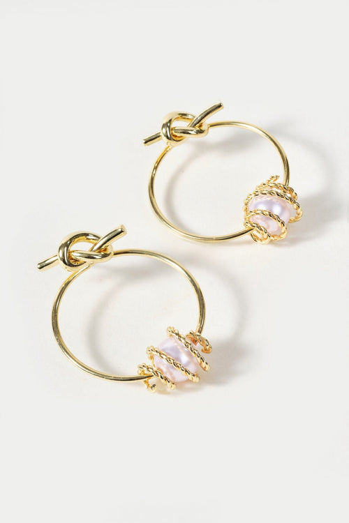 Gold Knot Hoop Earrings