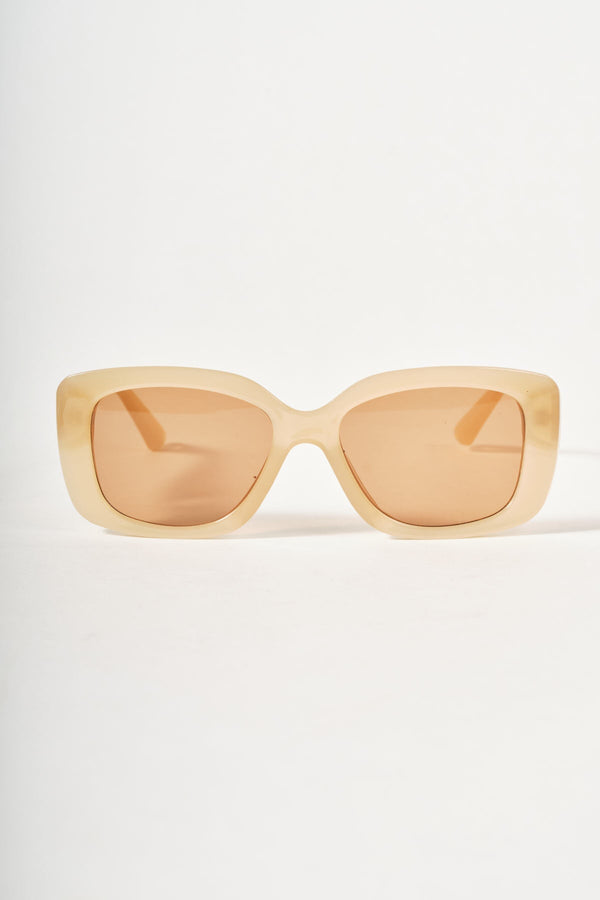 Carraig Donn Gold Link Beige Rectangle Sunglasses