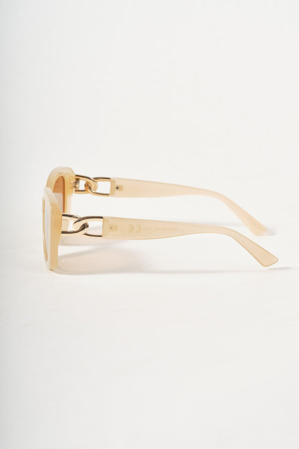Carraig Donn Gold Link Beige Rectangle Sunglasses