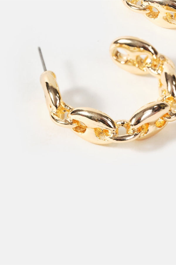 Carraig Donn Gold Link Hoop Earrings